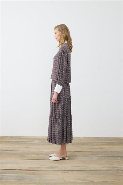 MİORİ DOVE ETEKLİ RAYON VİSKON TAKIM BORDO