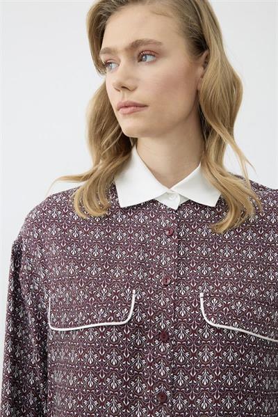 MİORİ DOVE ETEKLİ RAYON VİSKON TAKIM BORDO