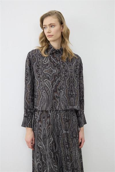 MİORİ ETHNİC PLİSE ETEKLİ ŞİFON TAKIM SİYAH