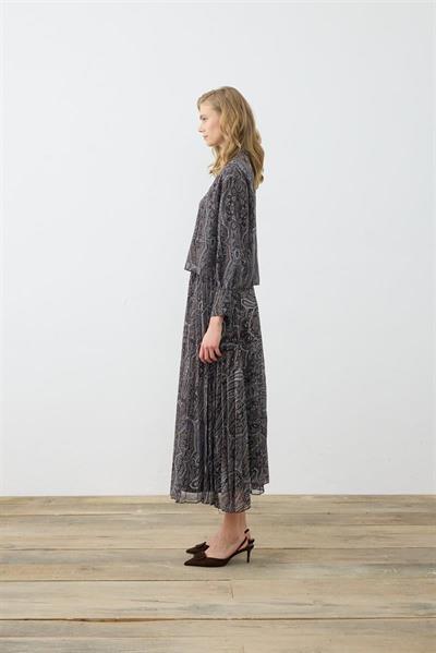 MİORİ ETHNİC PLİSE ETEKLİ ŞİFON TAKIM SİYAH