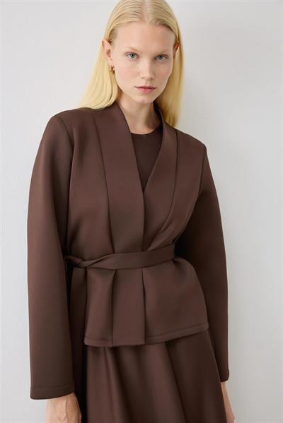 MİORİ EVORA ETEKLİ SCUBA TAKIM KAHVE