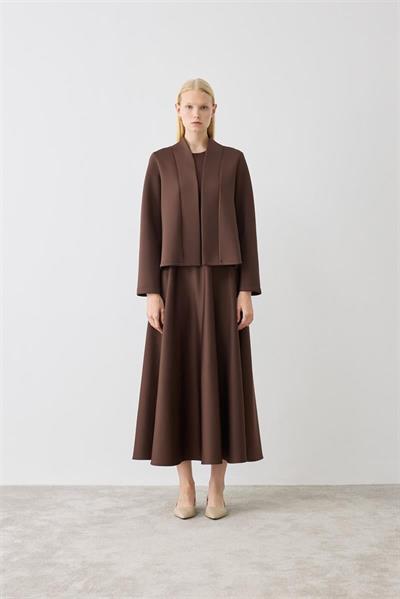 MİORİ EVORA ETEKLİ SCUBA TAKIM KAHVE