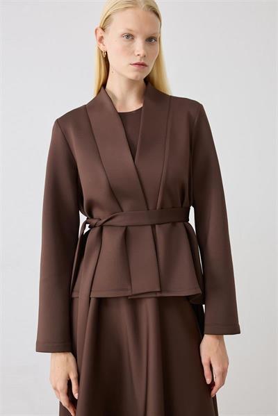 MİORİ EVORA ETEKLİ SCUBA TAKIM KAHVE