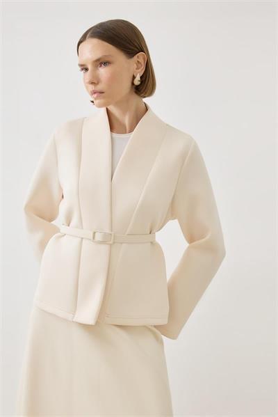 MİORİ EVORA ETEKLİ SCUBA TAKIM VANİLYA