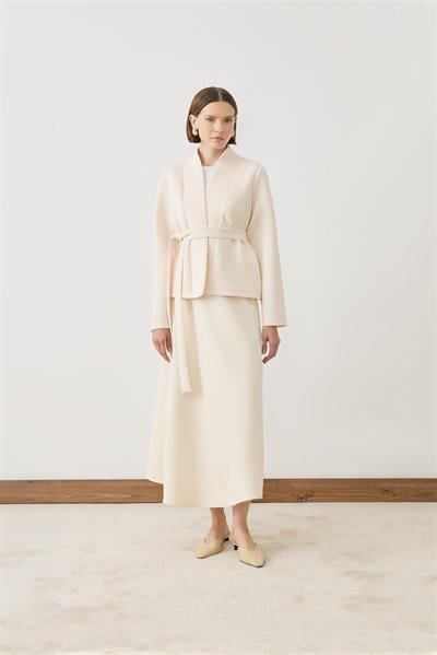 MİORİ EVORA ETEKLİ SCUBA TAKIM VANİLYA