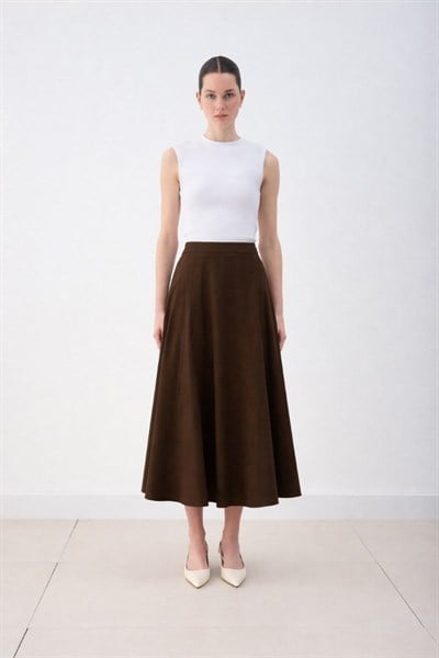 MİORİ FLOREN ETEK KAHVE