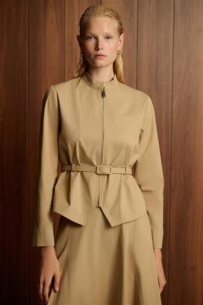 MİORİ FLOREN ETEKLİ TAKIM BEJ