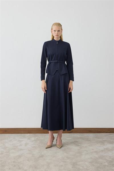 MİORİ FLOREN ETEKLİ TAKIM LACİVERT