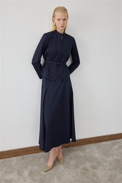 MİORİ FLOREN ETEKLİ TAKIM LACİVERT