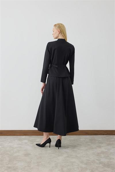 MİORİ FLOREN ETEKLİ TAKIM SİYAH