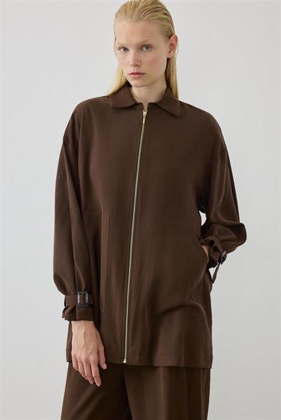 MİORİ FRAU PANTOLONLU TENSEL TAKIM KAHVE