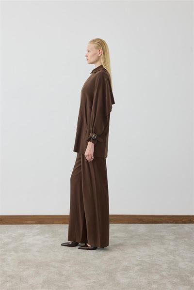 MİORİ FRAU PANTOLONLU TENSEL TAKIM KAHVE