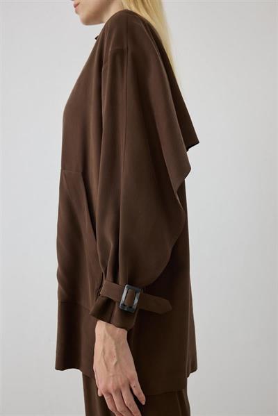 MİORİ FRAU PANTOLONLU TENSEL TAKIM KAHVE