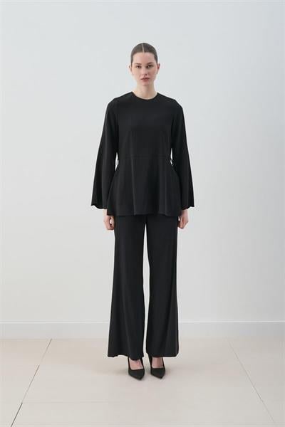 MİORİ JESSE TAŞLANMIŞ MODAL PANTOLONLU TAKIM SİYAH