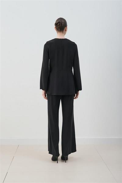 MİORİ JESSE TAŞLANMIŞ MODAL PANTOLONLU TAKIM SİYAH