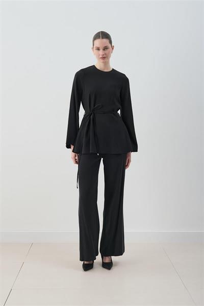 MİORİ JESSE TAŞLANMIŞ MODAL PANTOLONLU TAKIM SİYAH