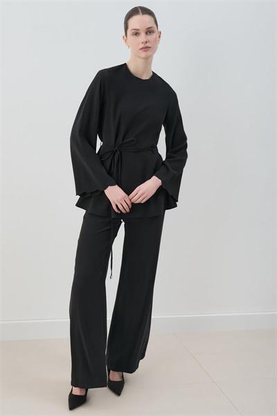 MİORİ JESSE TAŞLANMIŞ MODAL PANTOLONLU TAKIM SİYAH