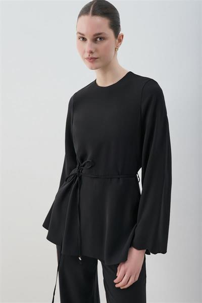 MİORİ JESSE TAŞLANMIŞ MODAL PANTOLONLU TAKIM SİYAH