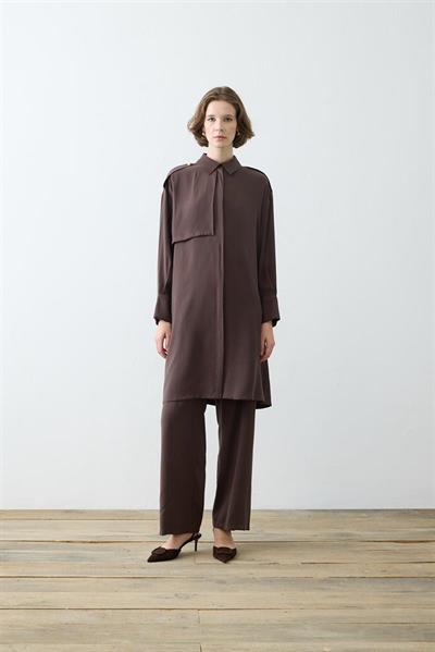 MİORİ LAVİDA PANTOLONLU MODAL TAKIM KAHVE