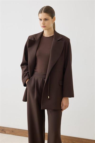 MİORİ LEOVE CEKET PANTOLON TAKIM KAHVERENGİ