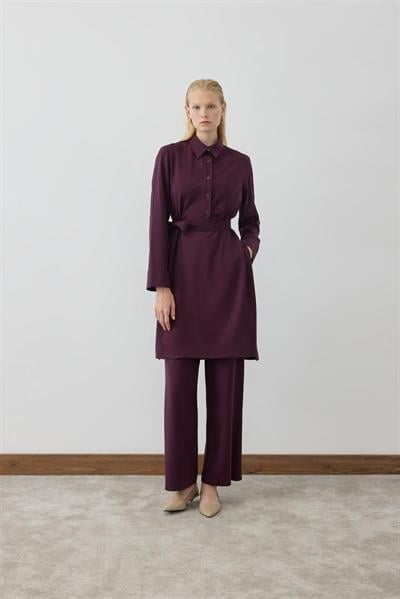 MİORİ LONDE UZUN TUNİKLİ TENSEL TAKIM BORDO