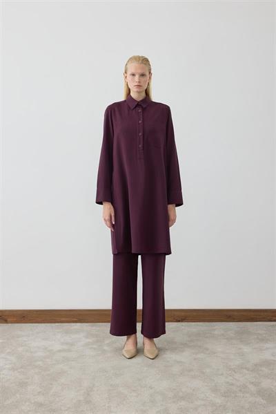 MİORİ LONDE UZUN TUNİKLİ TENSEL TAKIM BORDO