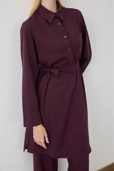 MİORİ LONDE UZUN TUNİKLİ TENSEL TAKIM BORDO