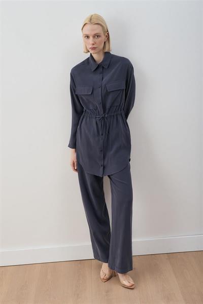 MİORİ LORES TAŞLANMIŞ MODAL PANTOLONLU TAKIM LACİVERT