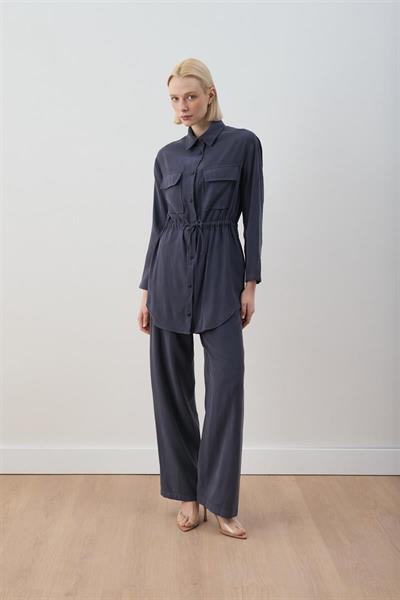 MİORİ LORES TAŞLANMIŞ MODAL PANTOLONLU TAKIM LACİVERT