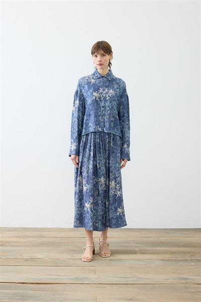 MİORİ MERSEY ETEKLİ JAKARLI TAKIM LACİVERT