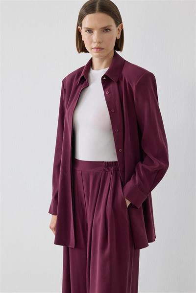 MİORİ NİMES TAŞLANMIŞ MODAL PANTOLONLU TAKIM BORDO