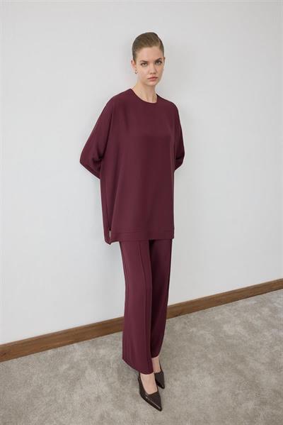 MİORİ PARMA KREP TAKIM BORDO