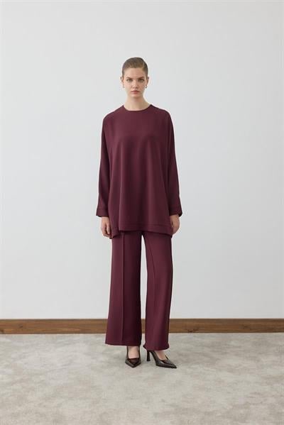 MİORİ PARMA KREP TAKIM BORDO