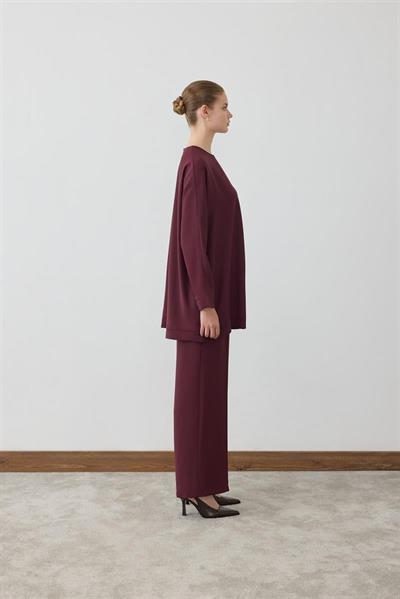 MİORİ PARMA KREP TAKIM BORDO