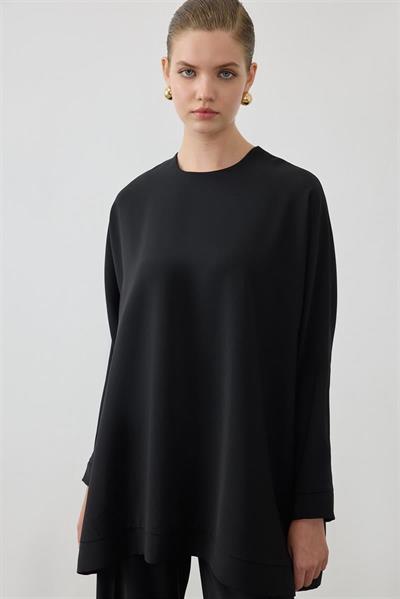 MİORİ PARMA KREP TAKIM SİYAH