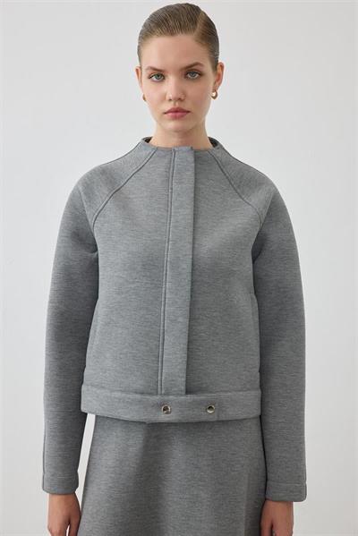 MİORİ ROVA ETEKLİ SCUBA TAKIM GRİ MELANJ