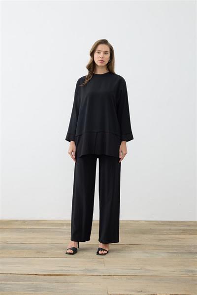 MİORİ STRADA PANTOLONLU MODAL TAKIM SİYAH