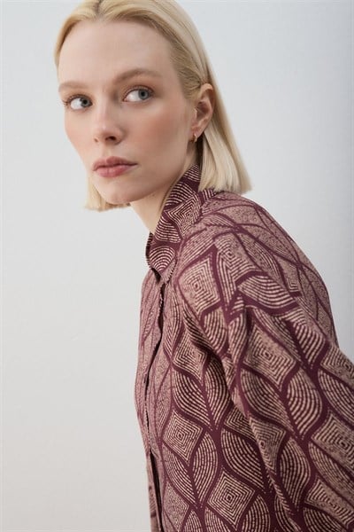 MİORİ TORİNO ETEKLİ RAYON VİSKON TAKIM BORDO