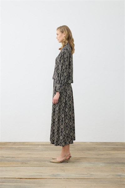 MİORİ TORİNO ETEKLİ RAYON VİSKON TAKIM SİYAH