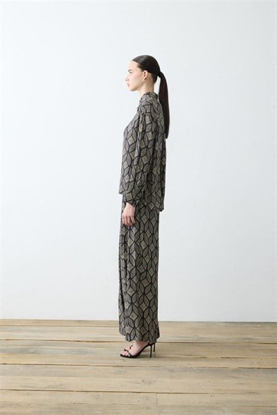 MİORİ TORİNO RAYON VİSKON PANTOLONLU TAKIM SİYAH