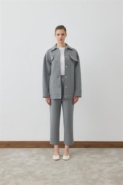 MİORİ VENA PANTOLONLU SCUBA TAKIM GRİ MELANJ