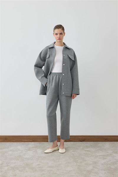 MİORİ VENA PANTOLONLU SCUBA TAKIM GRİ MELANJ