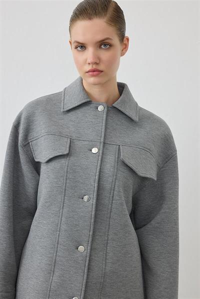 MİORİ VENA PANTOLONLU SCUBA TAKIM GRİ MELANJ