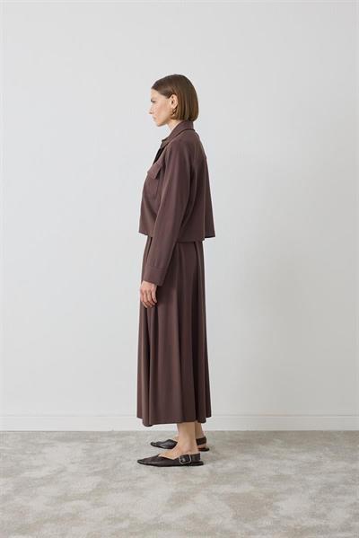 MİORİ VİERA ETEKLİ TAKIM KAHVE