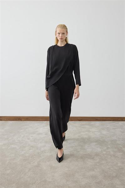 MİORİ VOGUE TENSEL PANTOLONLU TAKIM SİYAH