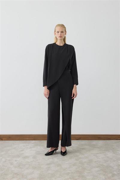 MİORİ VOGUE TENSEL PANTOLONLU TAKIM SİYAH