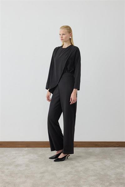 MİORİ VOGUE TENSEL PANTOLONLU TAKIM SİYAH