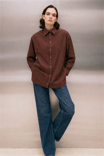 MİORİ ARVİA PAMUKLU GÖMLEK KAHVE