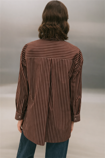 MİORİ ARVİA PAMUKLU GÖMLEK KAHVE