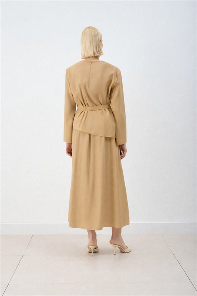 MİORİ BLERA ETEKLİ CUPRA TAKIM CAMEL